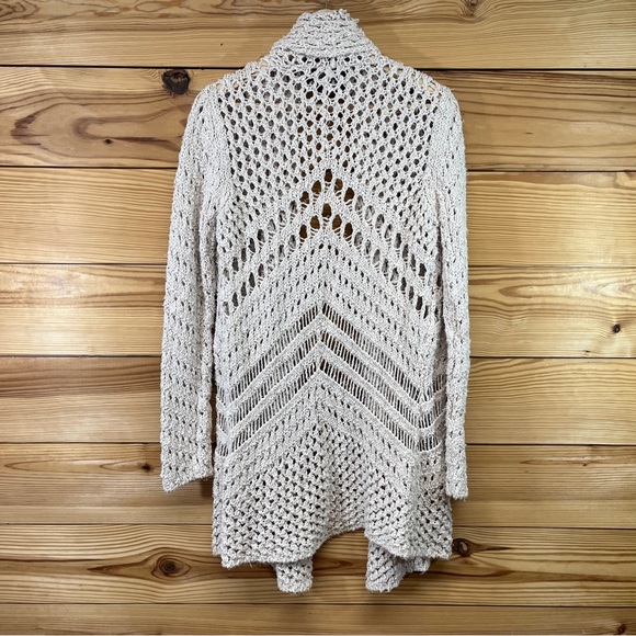 Line the Label Cardigan Sweater Duster Longline Small Cotton Ivory Festival B88 - Picture 10 of 16